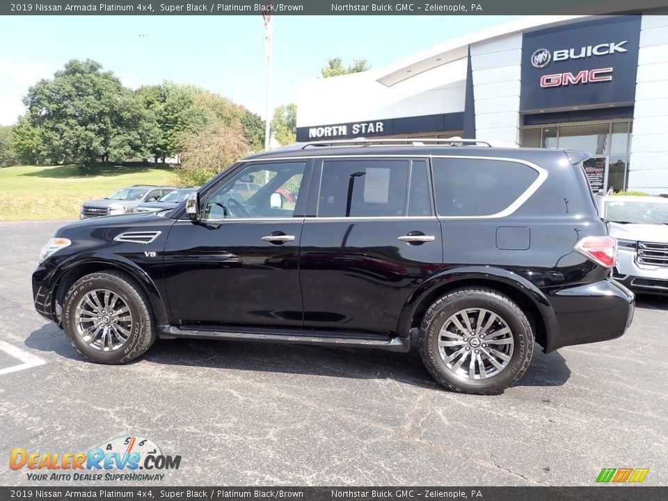 2019 Nissan Armada Platinum 4x4 Super Black / Platinum Black/Brown Photo #2