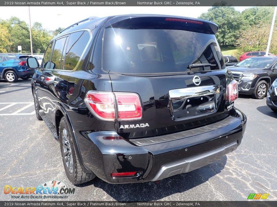 2019 Nissan Armada Platinum 4x4 Super Black / Platinum Black/Brown Photo #4