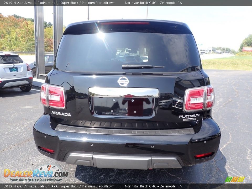 2019 Nissan Armada Platinum 4x4 Super Black / Platinum Black/Brown Photo #5