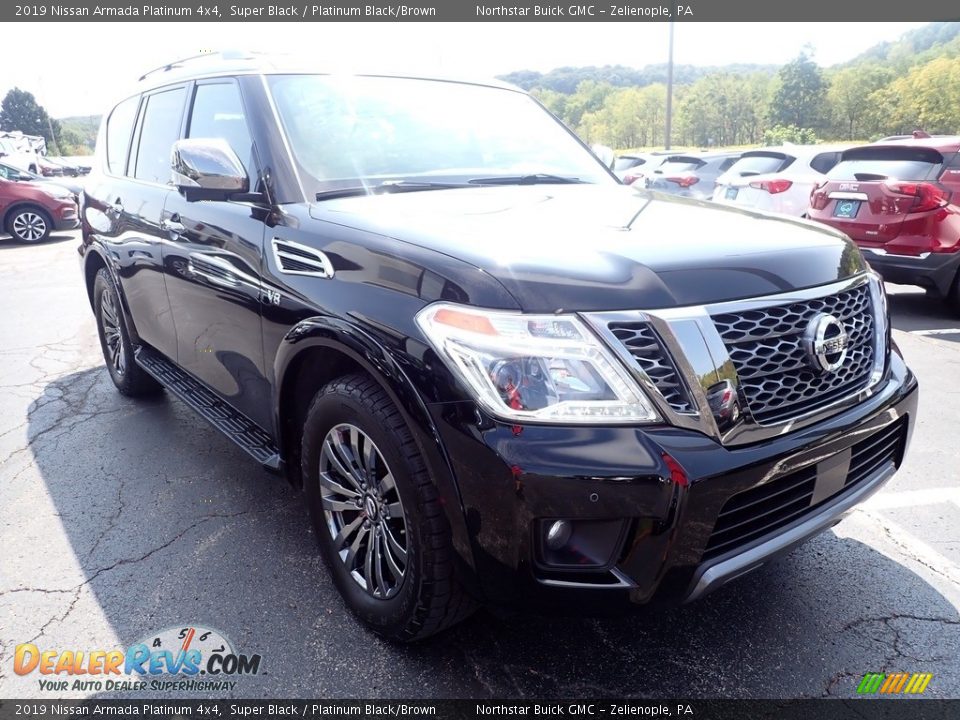 2019 Nissan Armada Platinum 4x4 Super Black / Platinum Black/Brown Photo #10