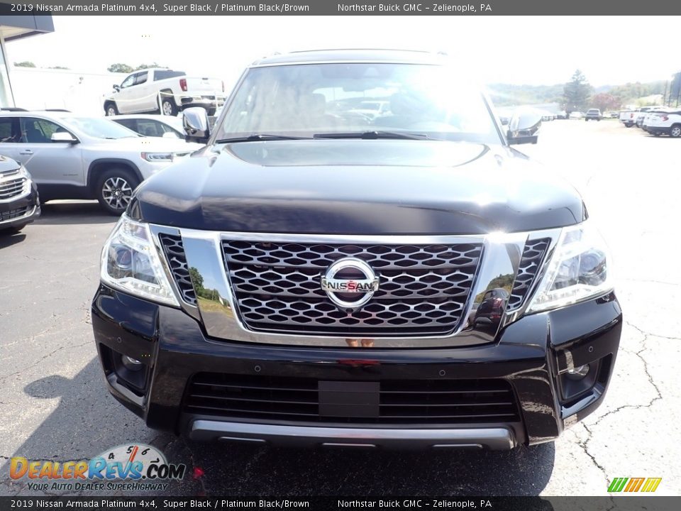 2019 Nissan Armada Platinum 4x4 Super Black / Platinum Black/Brown Photo #11