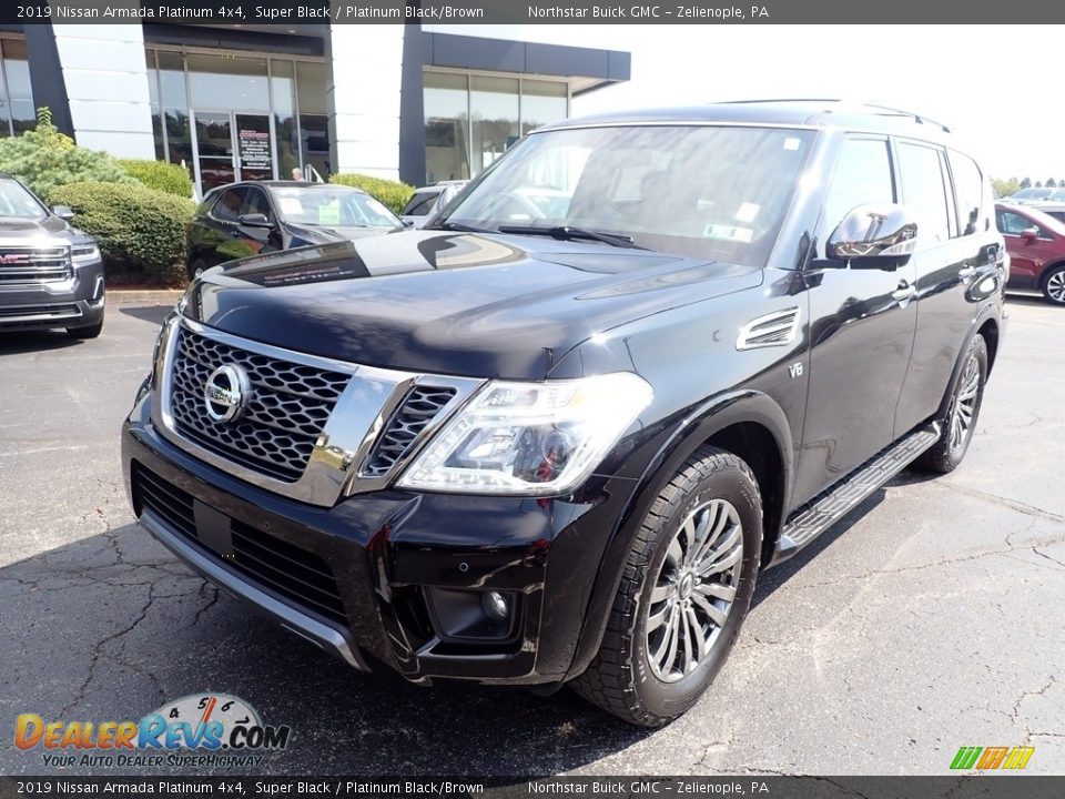 2019 Nissan Armada Platinum 4x4 Super Black / Platinum Black/Brown Photo #12