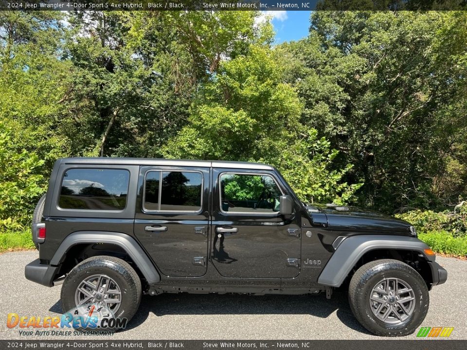 Black 2024 Jeep Wrangler 4-Door Sport S 4xe Hybrid Photo #5