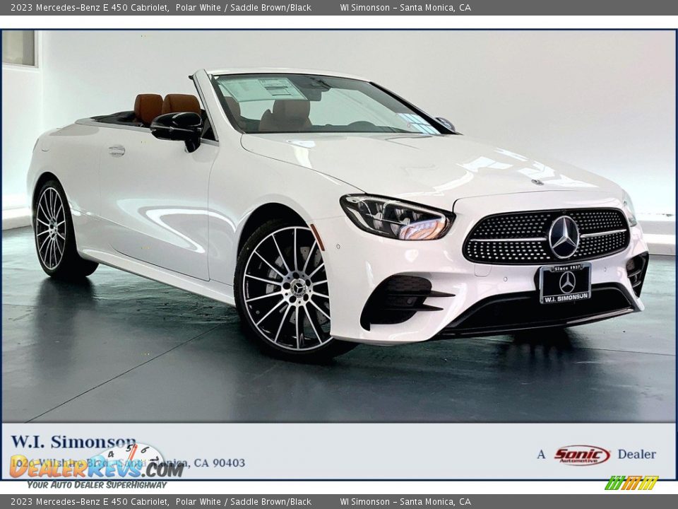 2023 Mercedes-Benz E 450 Cabriolet Polar White / Saddle Brown/Black Photo #1