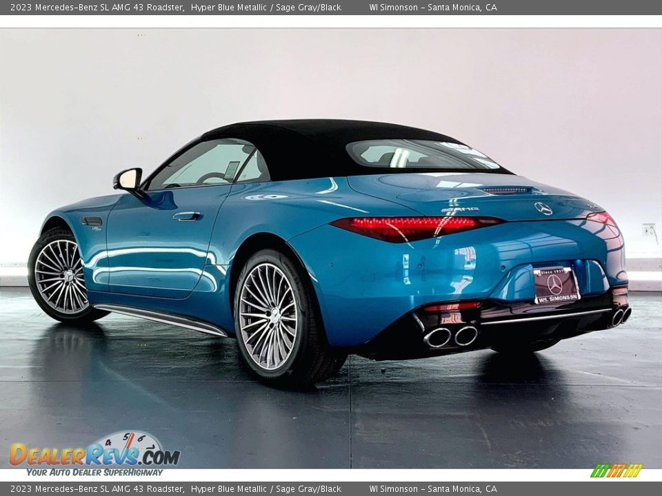 2023 Mercedes-Benz SL AMG 43 Roadster Hyper Blue Metallic / Sage Gray/Black Photo #2