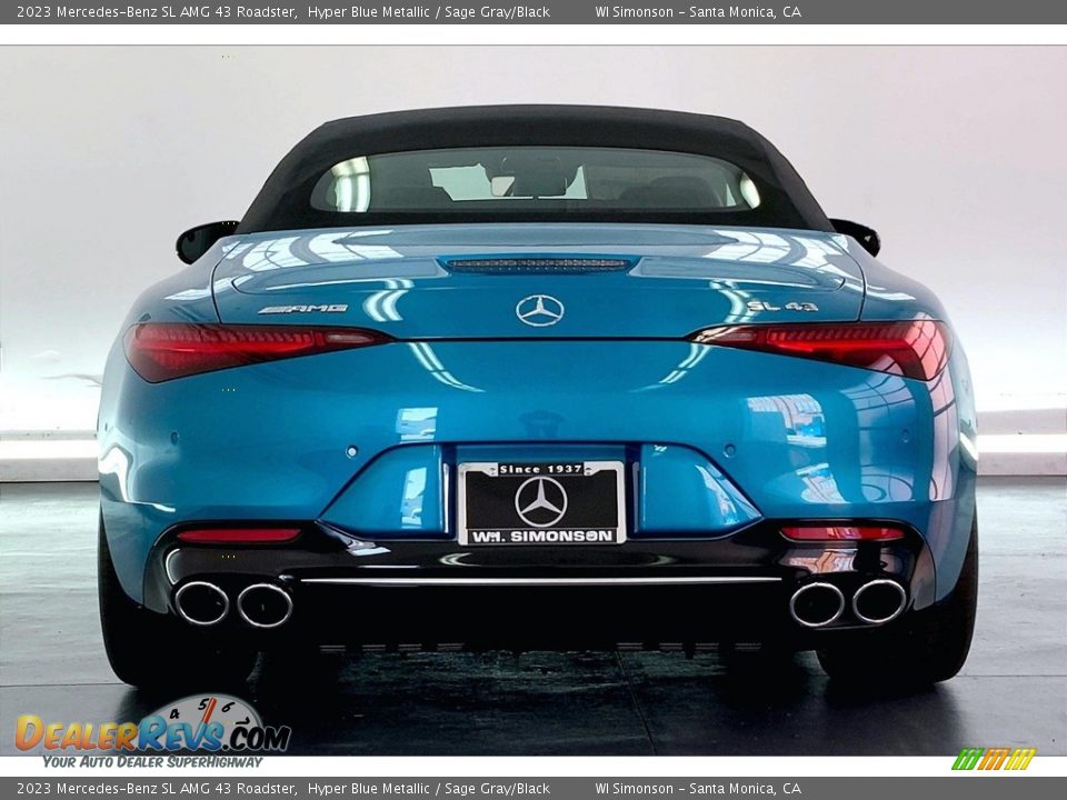 2023 Mercedes-Benz SL AMG 43 Roadster Hyper Blue Metallic / Sage Gray/Black Photo #3