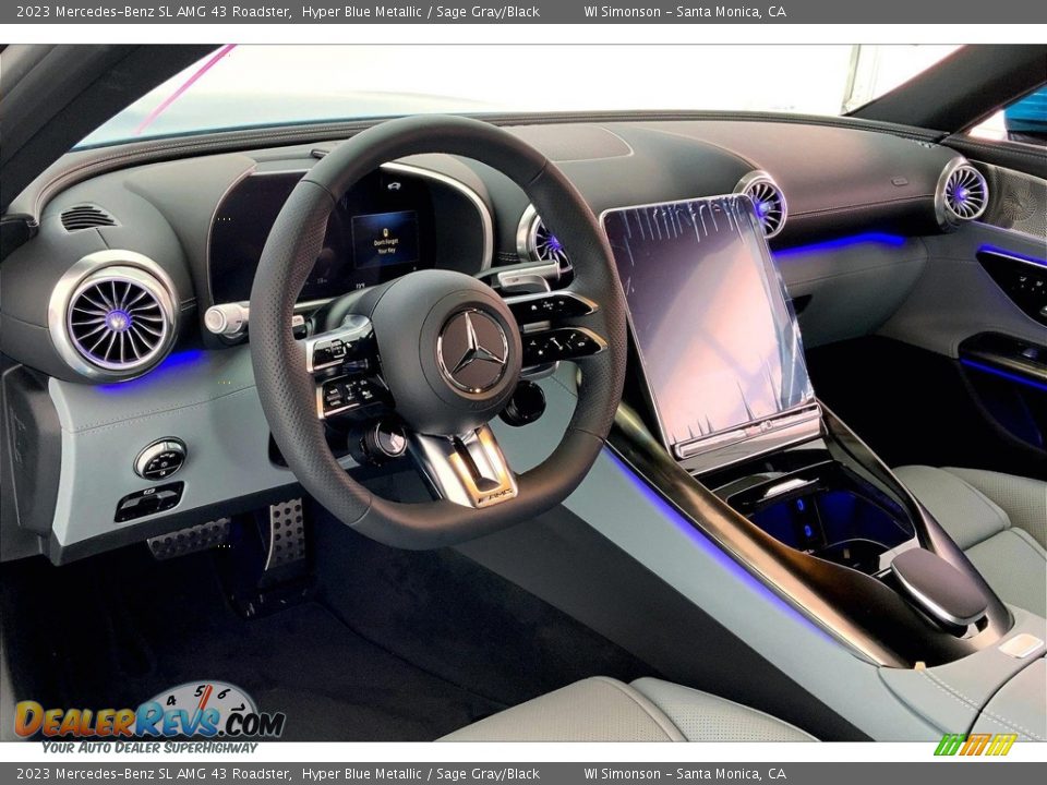 2023 Mercedes-Benz SL AMG 43 Roadster Hyper Blue Metallic / Sage Gray/Black Photo #4