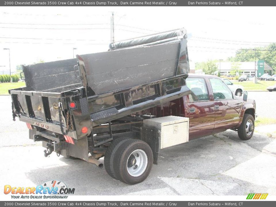 2000 Chevrolet Silverado 3500 Crew Cab 4x4 Chassis Dump Truck Dark Carmine Red Metallic / Gray Photo #5