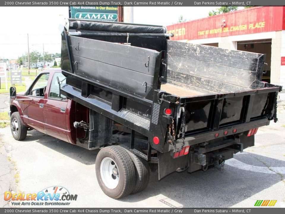 2000 Chevrolet Silverado 3500 Crew Cab 4x4 Chassis Dump Truck Dark Carmine Red Metallic / Gray Photo #7