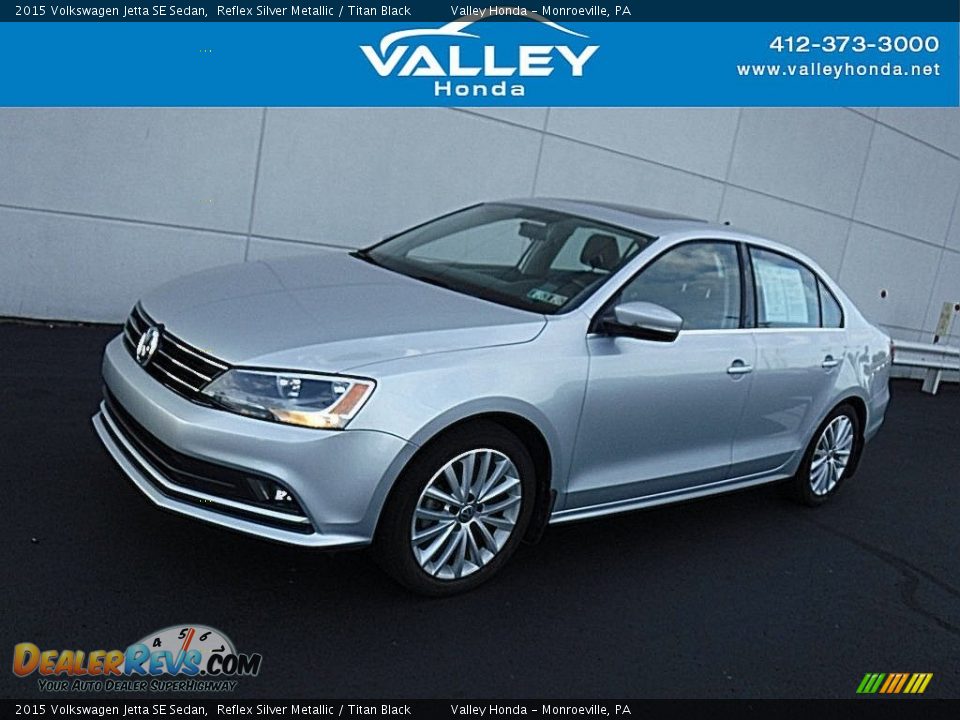 2015 Volkswagen Jetta SE Sedan Reflex Silver Metallic / Titan Black Photo #1