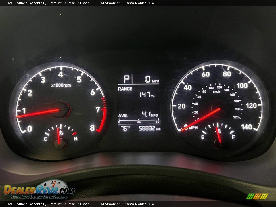 2020 Hyundai Accent SE Gauges Photo #21