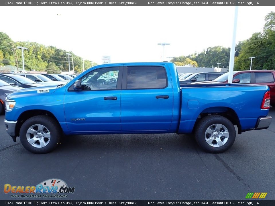 2024 Ram 1500 Big Horn Crew Cab 4x4 Hydro Blue Pearl / Diesel Gray/Black Photo #2