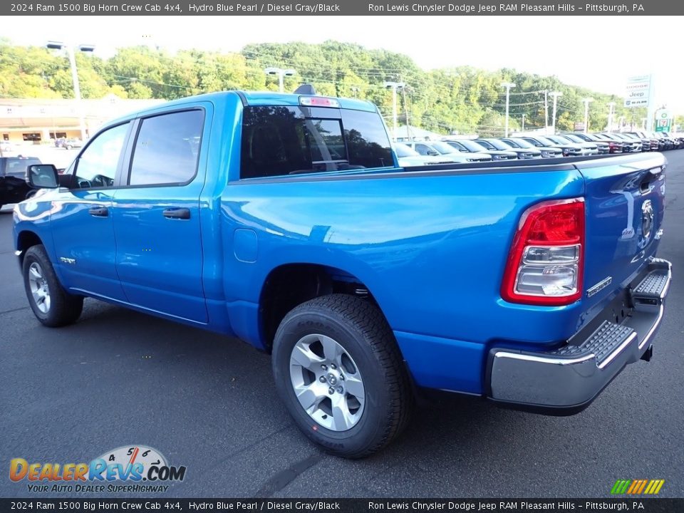 2024 Ram 1500 Big Horn Crew Cab 4x4 Hydro Blue Pearl / Diesel Gray/Black Photo #3