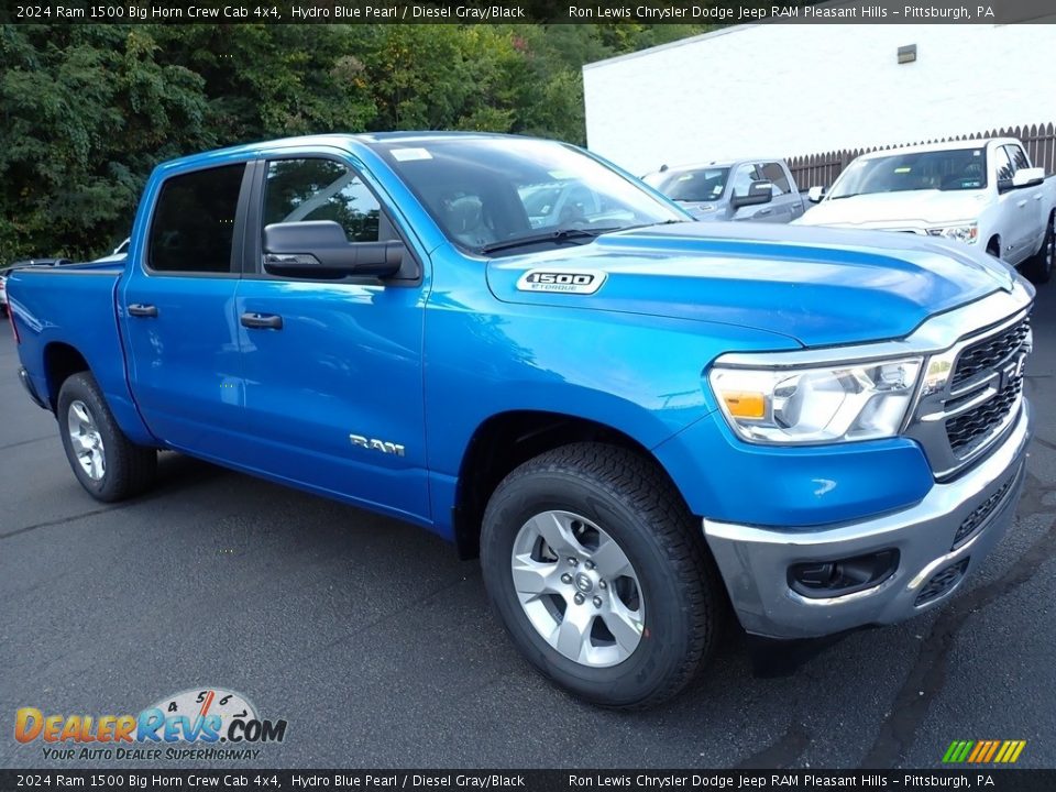 2024 Ram 1500 Big Horn Crew Cab 4x4 Hydro Blue Pearl / Diesel Gray/Black Photo #8