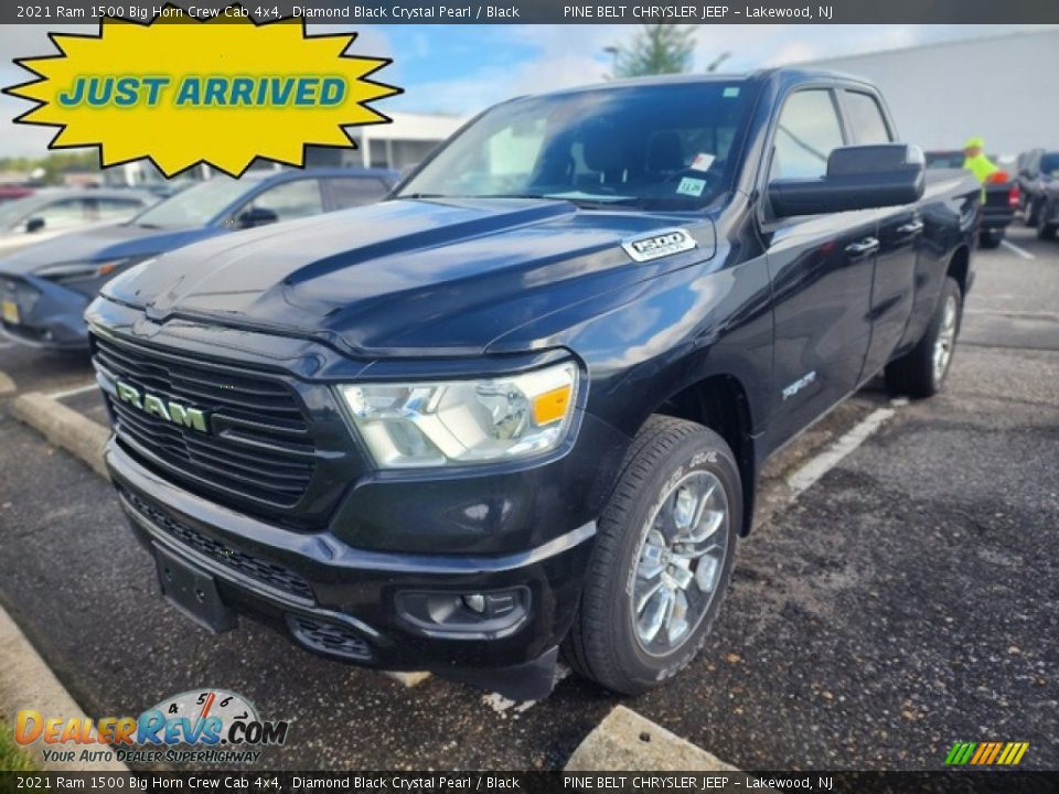 2021 Ram 1500 Big Horn Crew Cab 4x4 Diamond Black Crystal Pearl / Black Photo #1