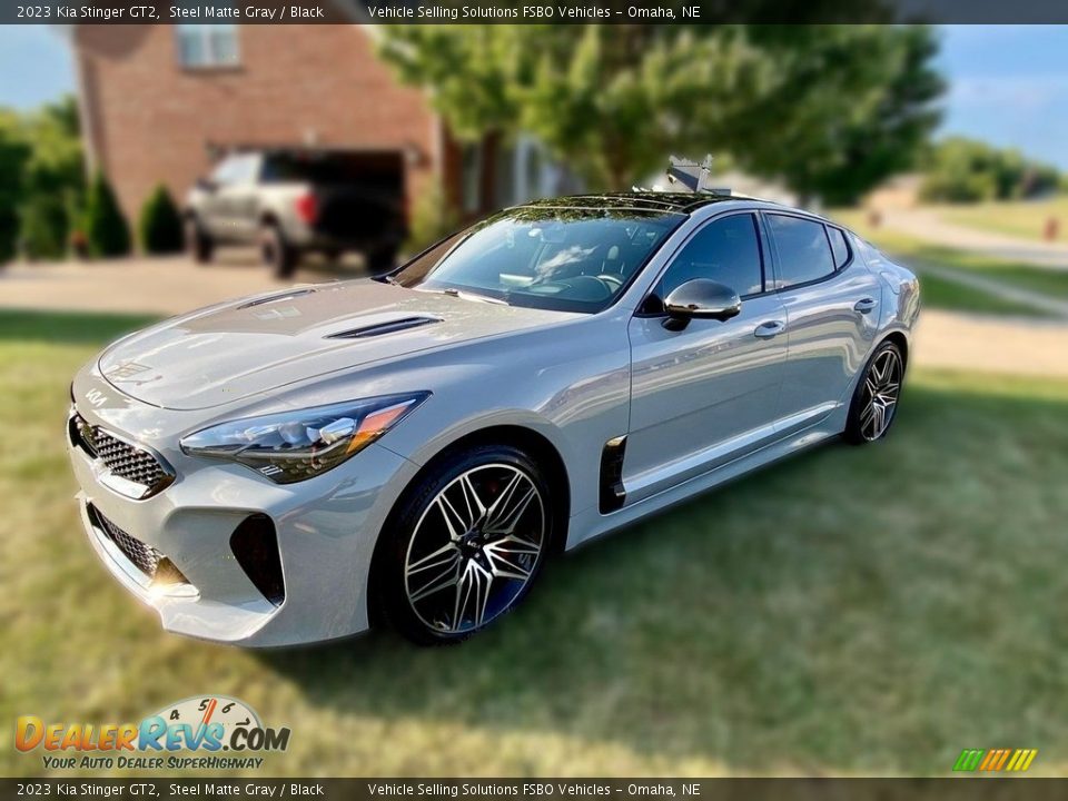 2023 Kia Stinger GT2 Steel Matte Gray / Black Photo #1