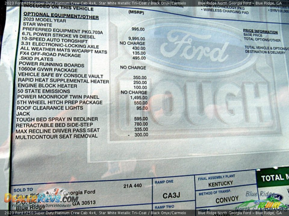 2023 Ford F250 Super Duty Platinum Crew Cab 4x4 Window Sticker Photo #26