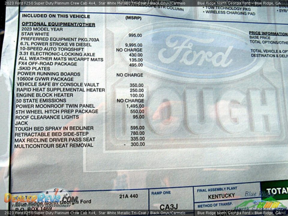 2023 Ford F250 Super Duty Platinum Crew Cab 4x4 Window Sticker Photo #31