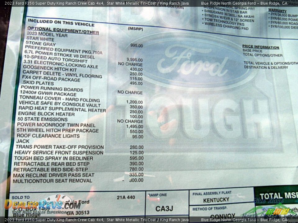 2023 Ford F350 Super Duty King Ranch Crew Cab 4x4 Window Sticker Photo #28