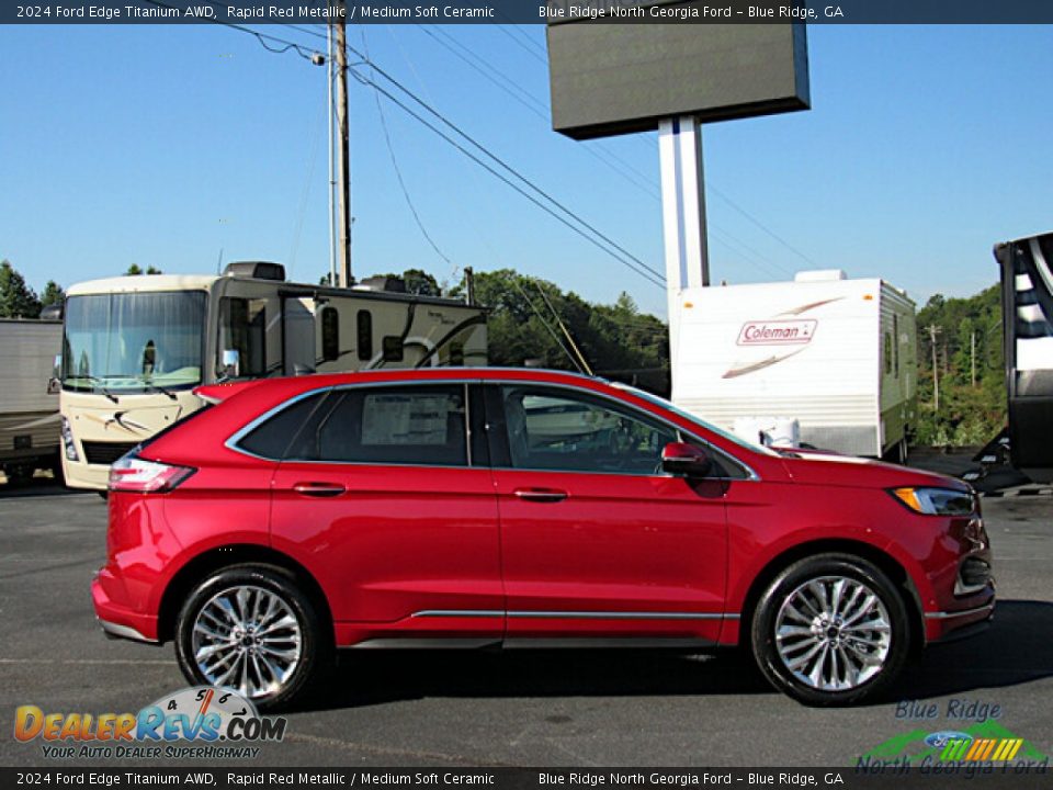 2024 Ford Edge Titanium AWD Rapid Red Metallic / Medium Soft Ceramic Photo #7