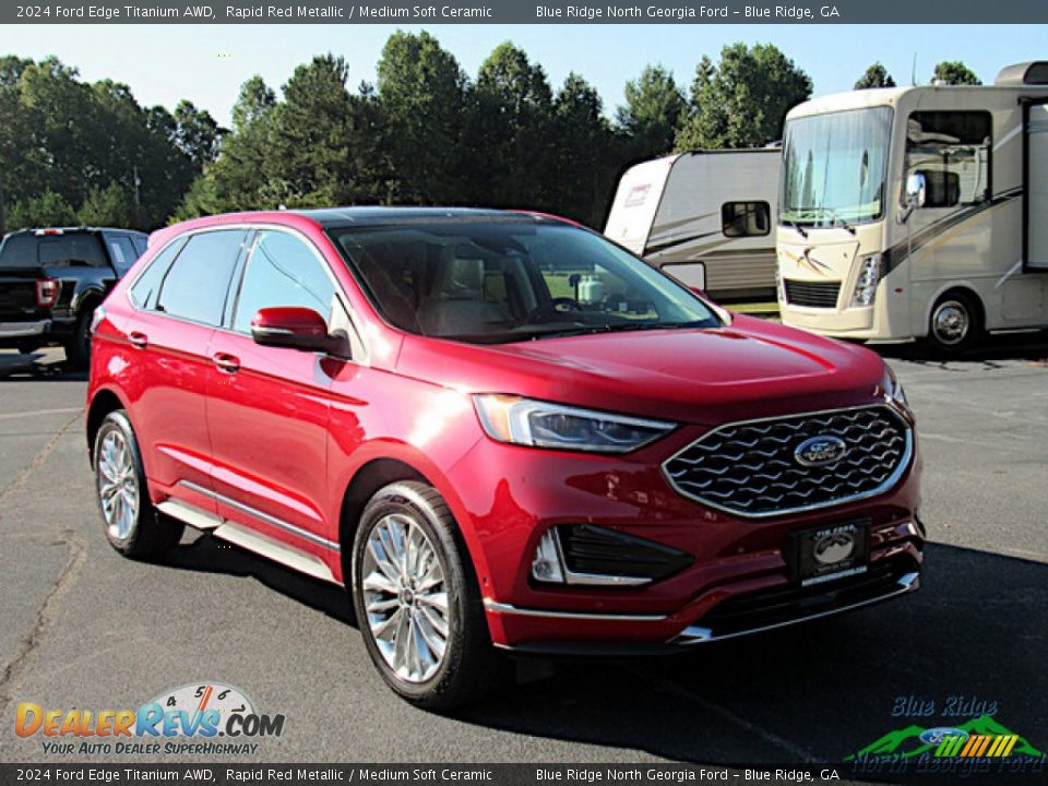 2024 Ford Edge Titanium AWD Rapid Red Metallic / Medium Soft Ceramic Photo #8