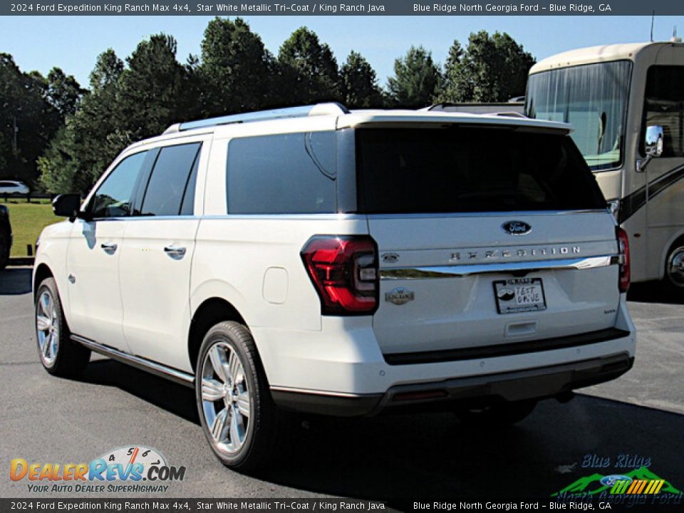 2024 Ford Expedition King Ranch Max 4x4 Star White Metallic Tri-Coat / King Ranch Java Photo #3