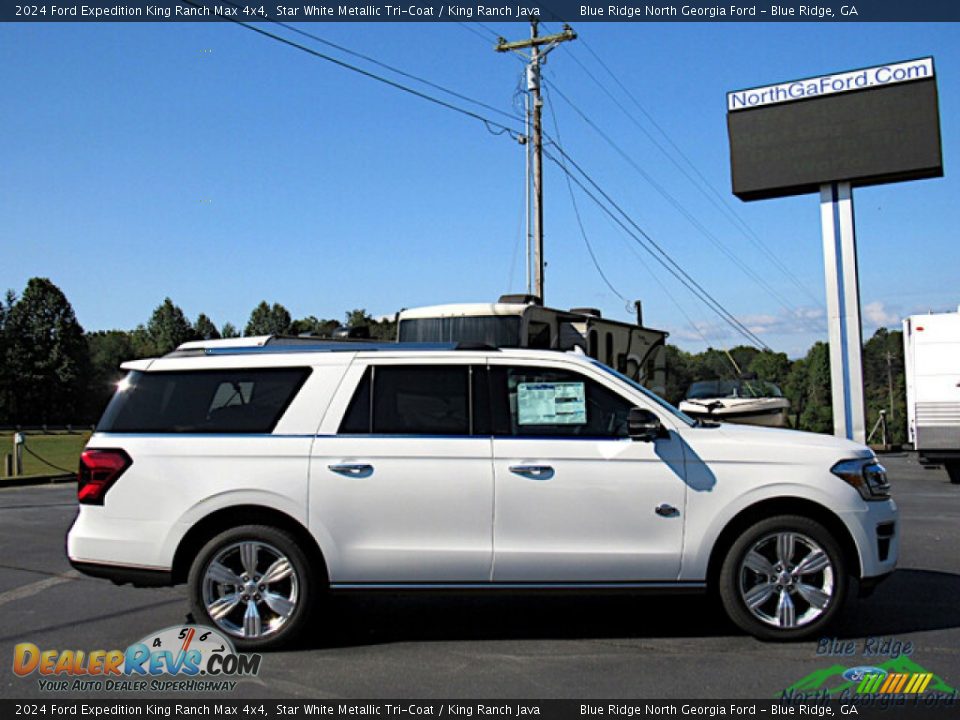 2024 Ford Expedition King Ranch Max 4x4 Star White Metallic Tri-Coat / King Ranch Java Photo #6