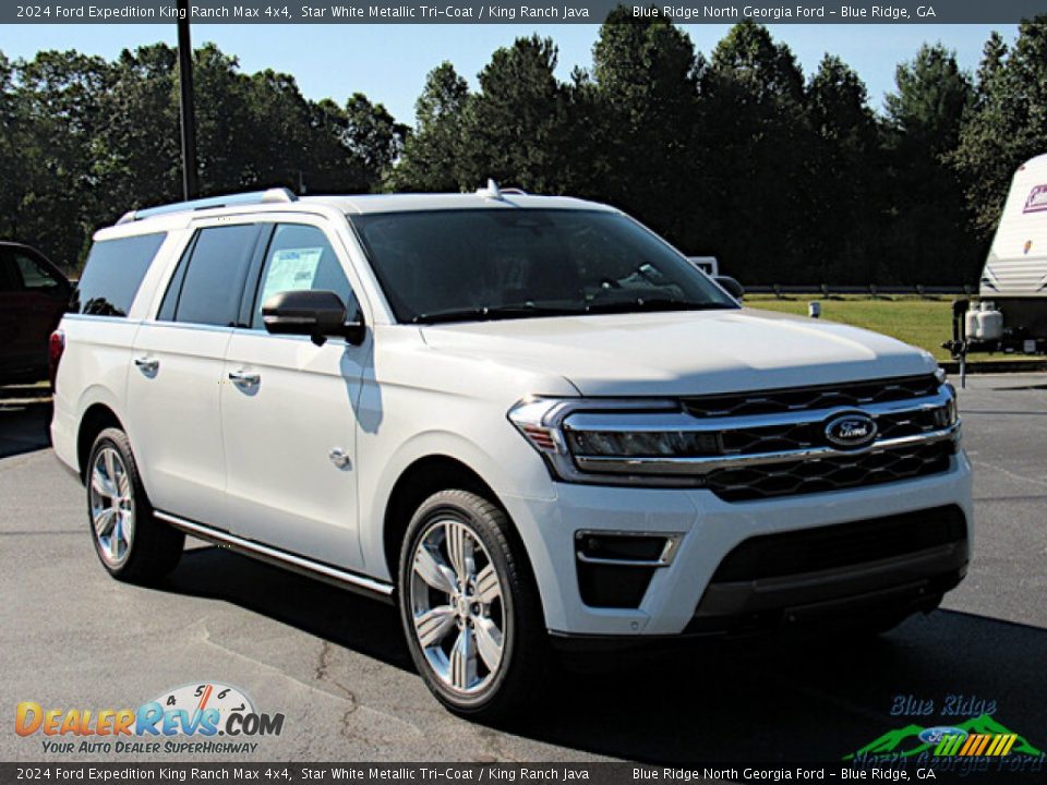 2024 Ford Expedition King Ranch Max 4x4 Star White Metallic Tri-Coat / King Ranch Java Photo #7