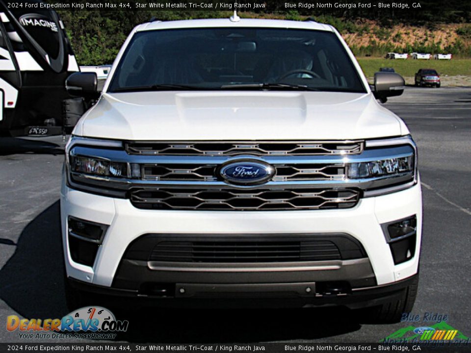 2024 Ford Expedition King Ranch Max 4x4 Star White Metallic Tri-Coat / King Ranch Java Photo #8
