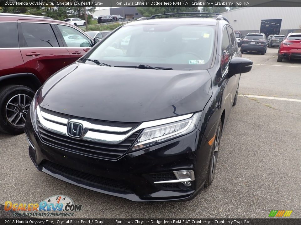 2018 Honda Odyssey Elite Crystal Black Pearl / Gray Photo #2