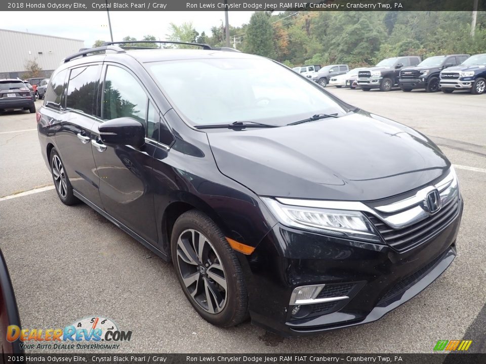 2018 Honda Odyssey Elite Crystal Black Pearl / Gray Photo #3