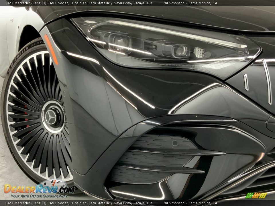 2023 Mercedes-Benz EQE AMG Sedan Obsidian Black Metallic / Neva Gray/Biscaya Blue Photo #3