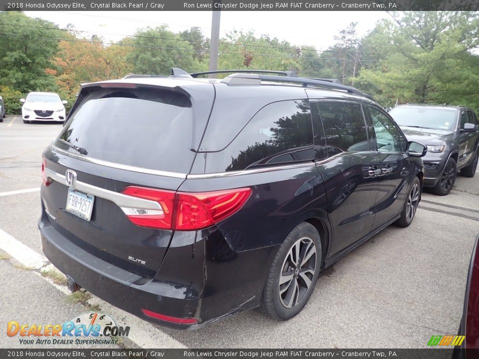 2018 Honda Odyssey Elite Crystal Black Pearl / Gray Photo #4