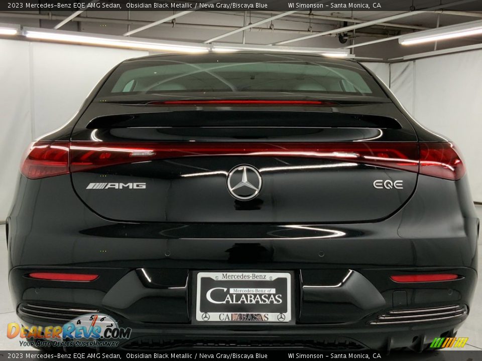 2023 Mercedes-Benz EQE AMG Sedan Obsidian Black Metallic / Neva Gray/Biscaya Blue Photo #5
