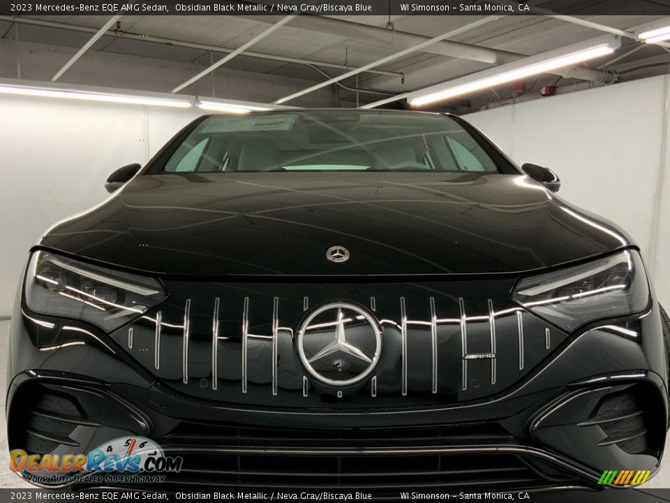 2023 Mercedes-Benz EQE AMG Sedan Obsidian Black Metallic / Neva Gray/Biscaya Blue Photo #8