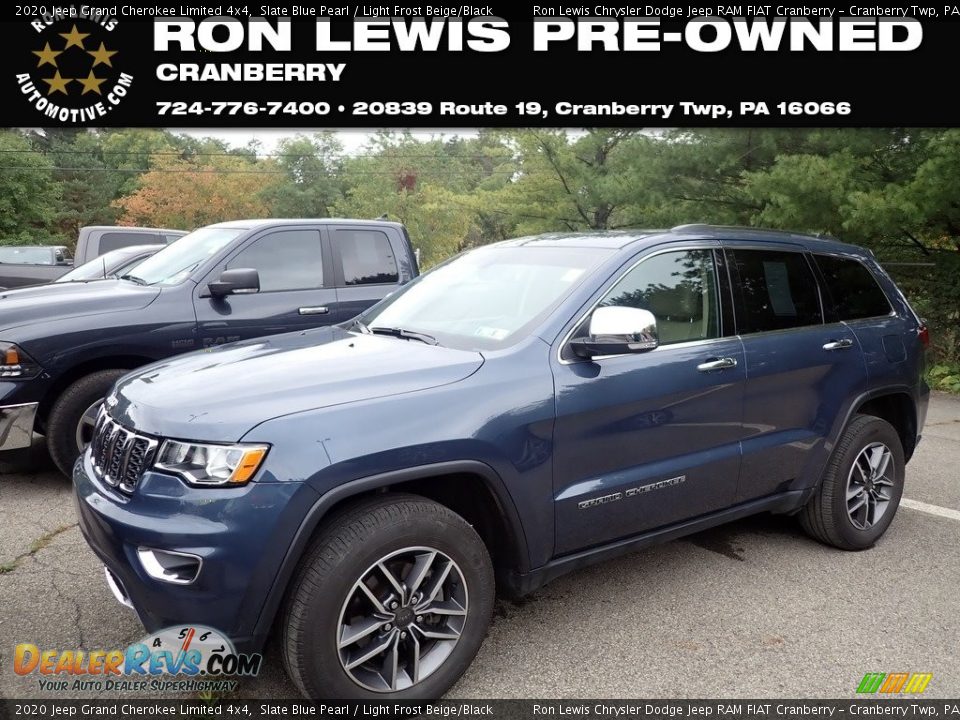 2020 Jeep Grand Cherokee Limited 4x4 Slate Blue Pearl / Light Frost Beige/Black Photo #1