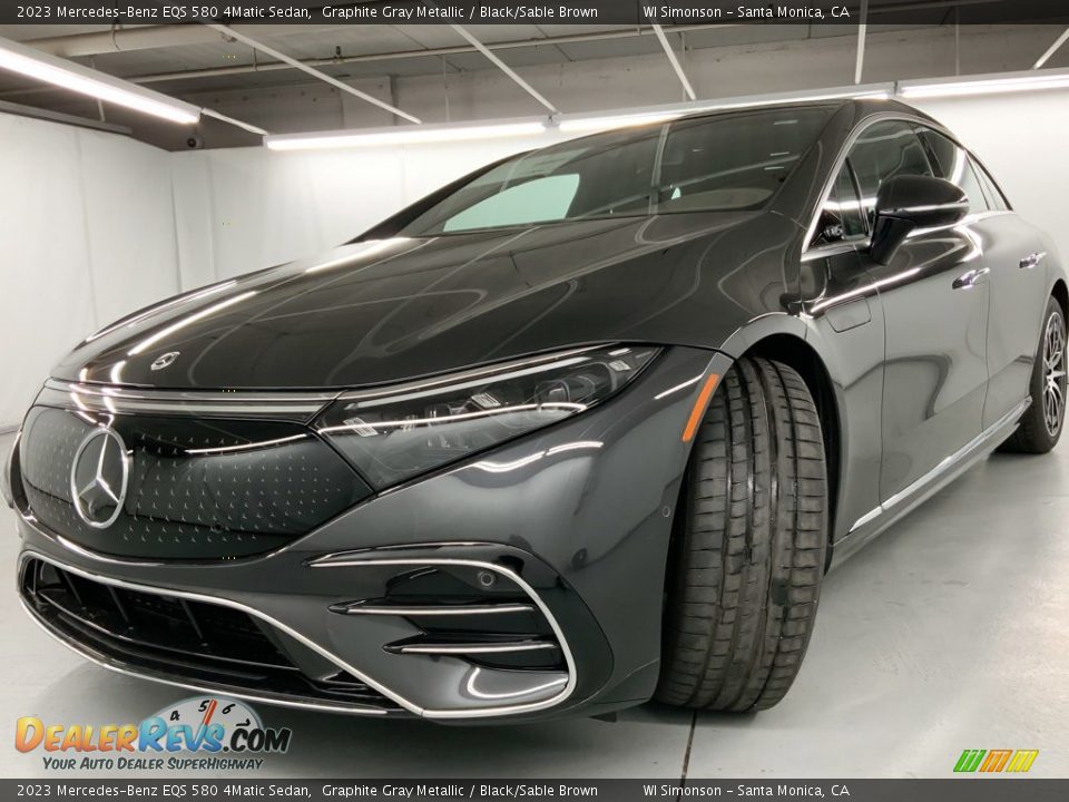2023 Mercedes-Benz EQS 580 4Matic Sedan Graphite Gray Metallic / Black/Sable Brown Photo #7