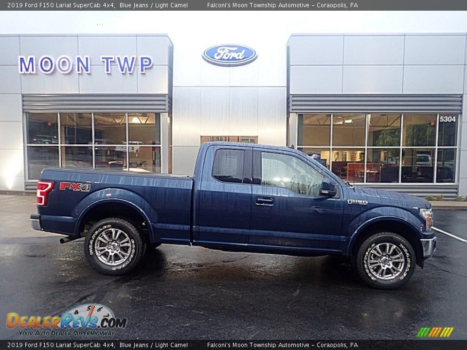2019 Ford F150 Lariat SuperCab 4x4 Blue Jeans / Light Camel Photo #1