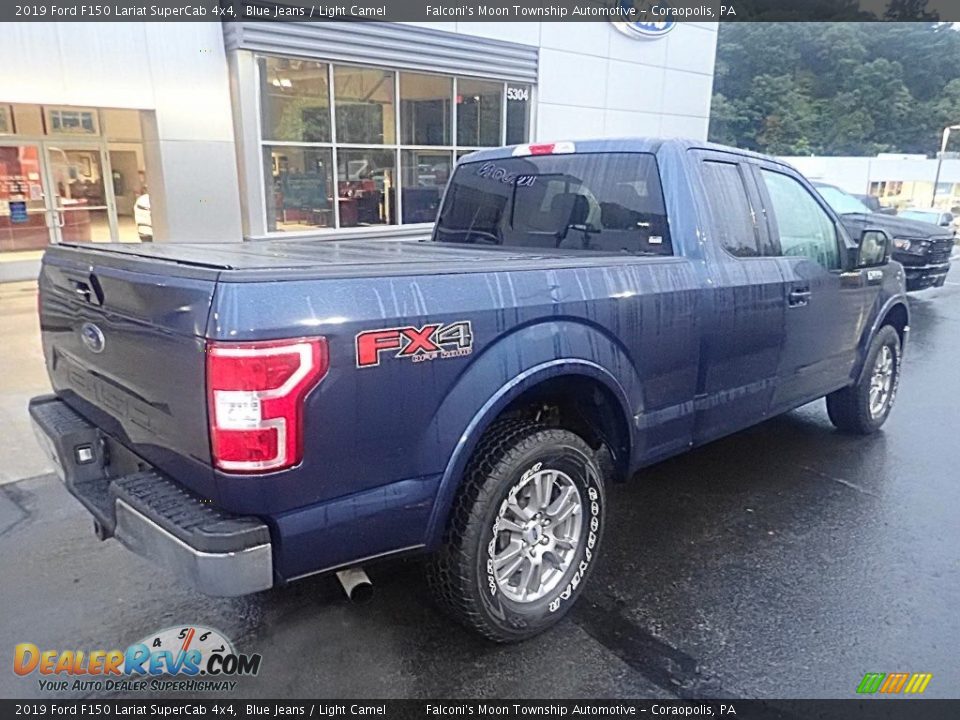 2019 Ford F150 Lariat SuperCab 4x4 Blue Jeans / Light Camel Photo #2