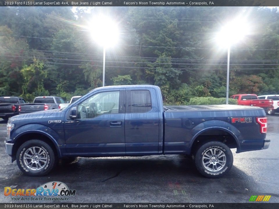 2019 Ford F150 Lariat SuperCab 4x4 Blue Jeans / Light Camel Photo #5