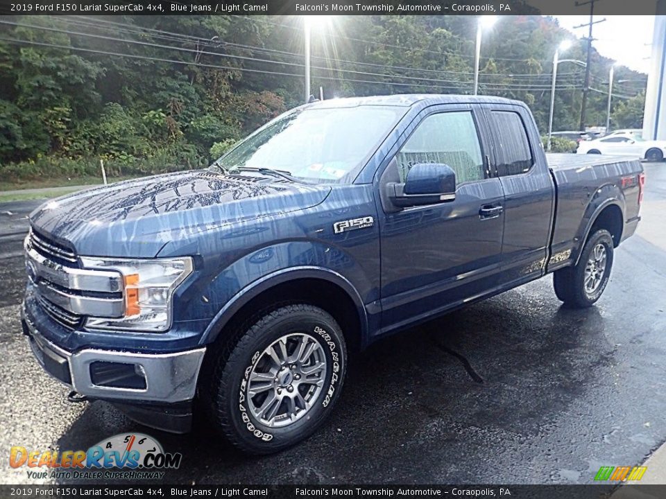 2019 Ford F150 Lariat SuperCab 4x4 Blue Jeans / Light Camel Photo #6