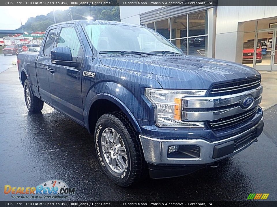 2019 Ford F150 Lariat SuperCab 4x4 Blue Jeans / Light Camel Photo #8