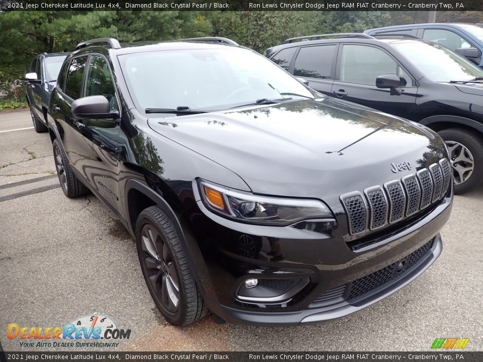 2021 Jeep Cherokee Latitude Lux 4x4 Diamond Black Crystal Pearl / Black Photo #3