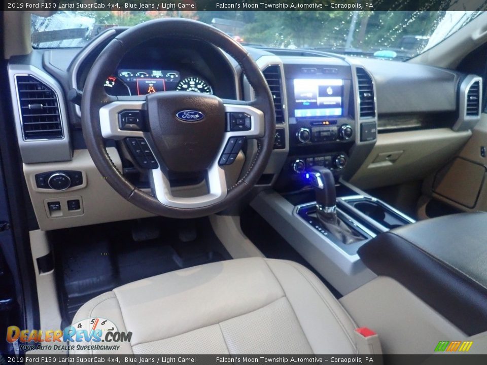 2019 Ford F150 Lariat SuperCab 4x4 Blue Jeans / Light Camel Photo #20
