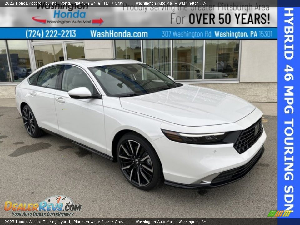 2023 Honda Accord Touring Hybrid Platinum White Pearl / Gray Photo #1