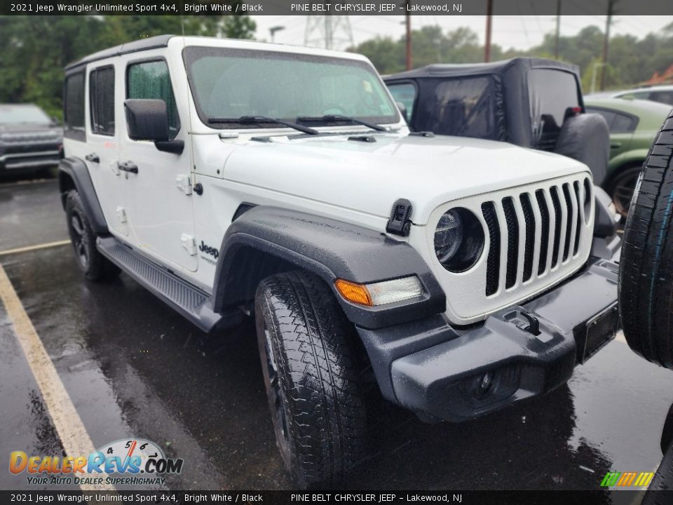 2021 Jeep Wrangler Unlimited Sport 4x4 Bright White / Black Photo #4