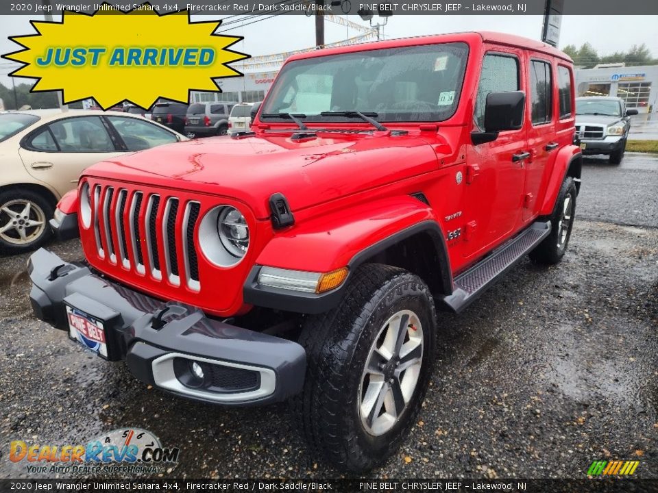 2020 Jeep Wrangler Unlimited Sahara 4x4 Firecracker Red / Dark Saddle/Black Photo #1