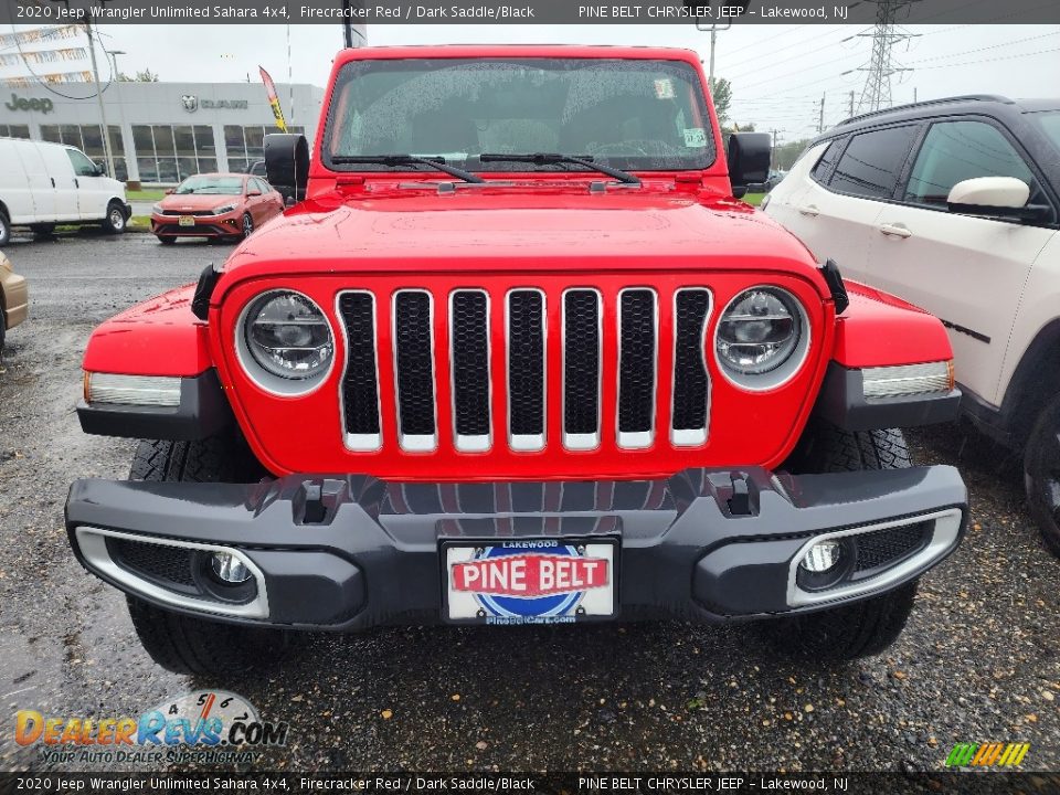 2020 Jeep Wrangler Unlimited Sahara 4x4 Firecracker Red / Dark Saddle/Black Photo #2