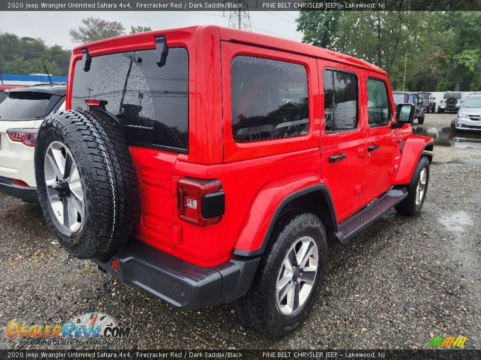 2020 Jeep Wrangler Unlimited Sahara 4x4 Firecracker Red / Dark Saddle/Black Photo #3