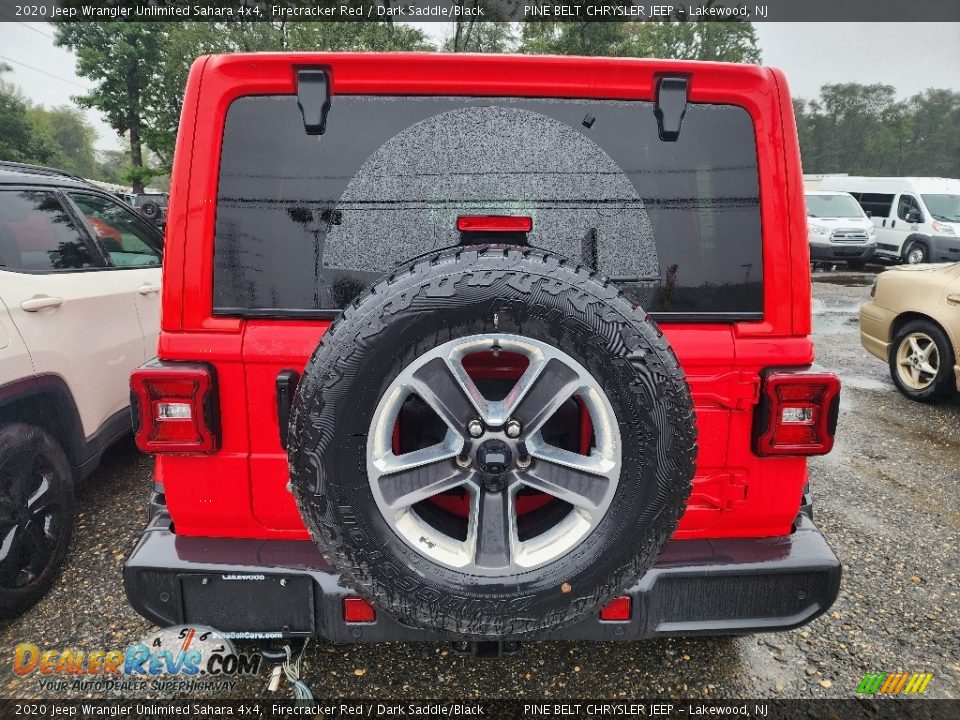 2020 Jeep Wrangler Unlimited Sahara 4x4 Firecracker Red / Dark Saddle/Black Photo #4
